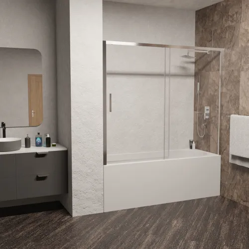 Шторка на ванну RGW SC-45, Цвет профиля: Хром, Выбрать размер: 180