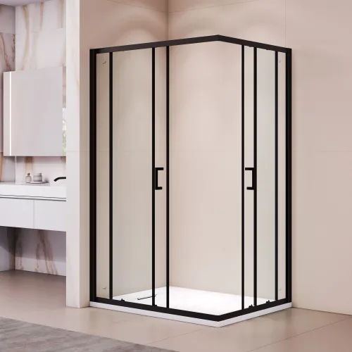 Душевой уголок RGW PA-040B, Цвет стекла: прозрачное, Цвет профиля (вариация): Черный, Выбрать размер: 800x1000, изображение 2