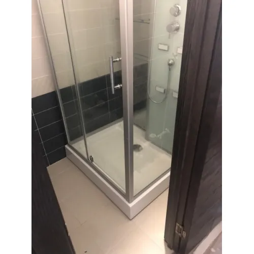 Душевая кабина Frank  с баней/без бани пристенная F-501/F-502-1, Цвет профиля: Хром, Выбрать размер: 90x85, Комплектация: без бани, изображение 4