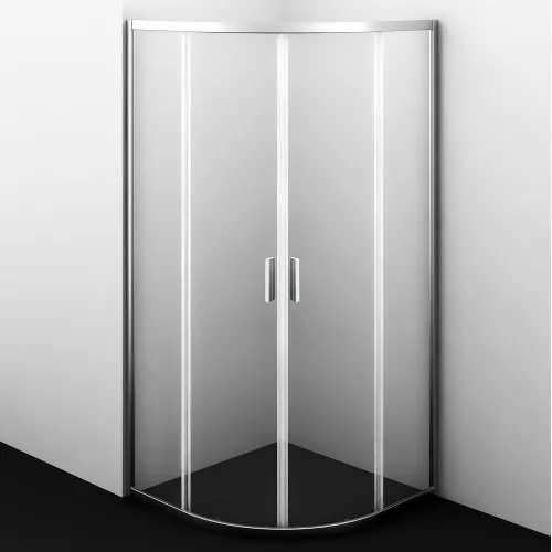 Душевой уголок полукруглый WasserKRAFT Lippe 45S00/45S01 прозрачное стекло, Цвет стекла: прозрачное, Цвет профиля: Хром, Выбрать размер: 80х80