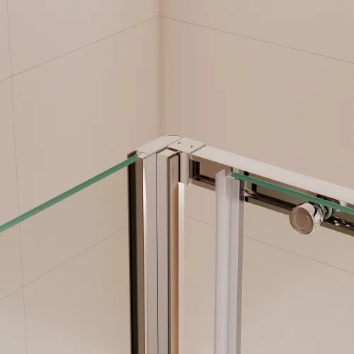 Душевой уголок RGW SV-42-1 (SV-12 + Z-060-2), Цвет стекла: прозрачное, Цвет профиля (вариация): Хром, Выбрать размер: 1100x1000, изображение 4