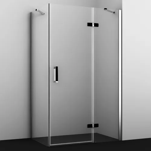 Душевой уголок WasserKRAFT AllerBLACK MATT Хром/Черный матовый, Цвет стекла: прозрачное, Цвет профиля: Хром, Выбрать размер: 80х120, Ориентация: Правая, изображение 6