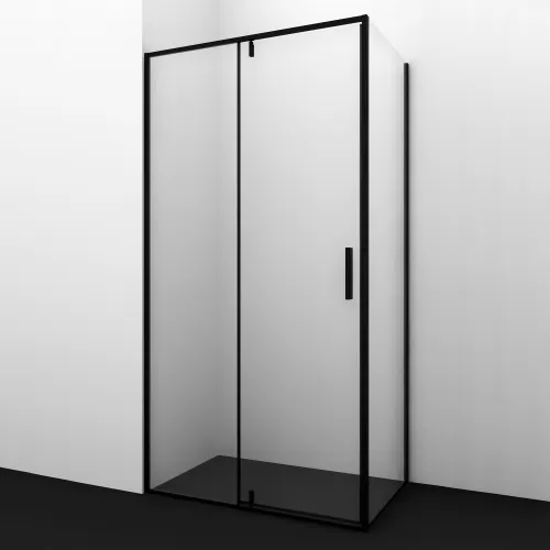Душевой уголок  Wasserkraft  Elbe 74P, Цвет стекла: прозрачное, Цвет профиля: Черный, Выбрать размер: 80х80, изображение 2