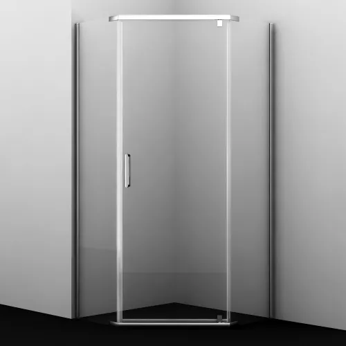 Душевой уголок трапеция WasserKRAFT Leine, Цвет стекла: прозрачное, Цвет профиля: Хром, Выбрать размер: 100х100, изображение 2