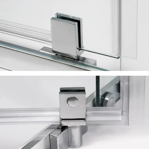 Душевой уголок трапеция WasserKRAFT Leine, Цвет стекла: прозрачное, Цвет профиля: Хром, Выбрать размер: 100х100, изображение 8