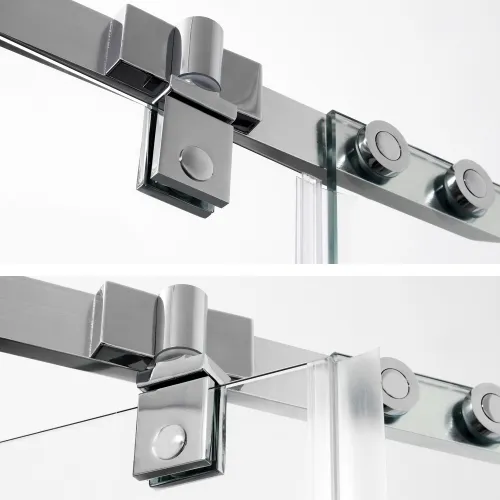 Душевой уголок трапеция WasserKRAFT Leine, Цвет стекла: прозрачное, Цвет профиля: Хром, Выбрать размер: 100х100, изображение 9