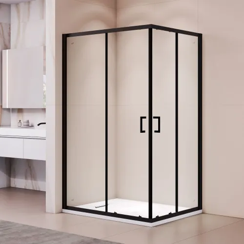 Душевой уголок RGW PA-040B, Цвет стекла: прозрачное, Цвет профиля (вариация): Черный, Выбрать размер: 800x1000