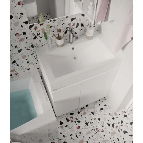 Тумба напольная без  раковины 1Marka Cube 75/100, Выбрать размер: 75, Выбрать цвет: Белый, изображение 4