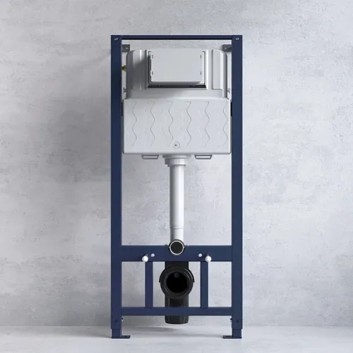 Унитаз подвесной безободковый с инсталляцией AM.PM Spirit 2.0 с сиденьем микролифт, белой пневм. клавишей, изображение 2