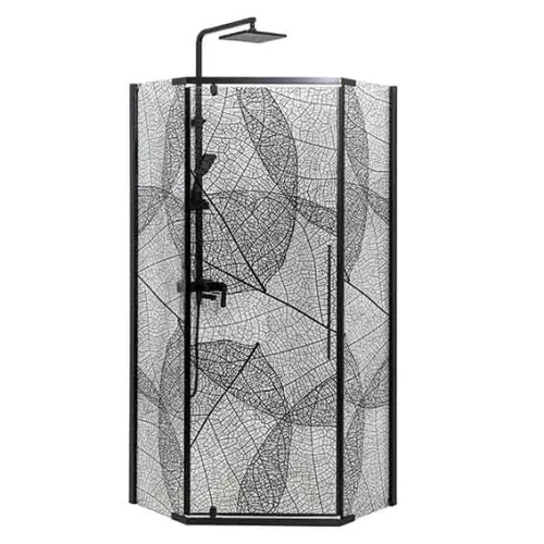 Душевой уголок AvaCan PB 90/100, Цвет стекла: с рисунком, Цвет профиля: Черный, Выбрать размер: 90х90, изображение 3