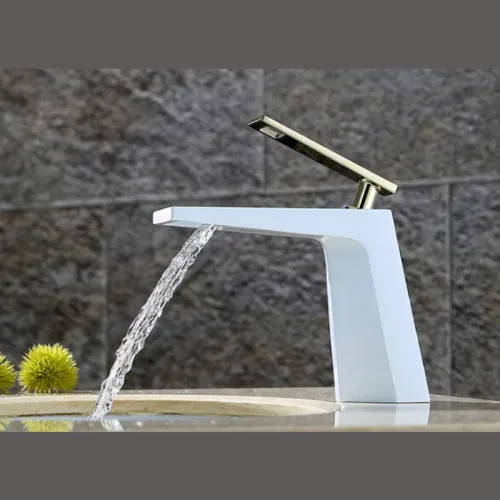 Смеситель на раковину (белый/золото) Bronze De Luxe A919W, изображение 4