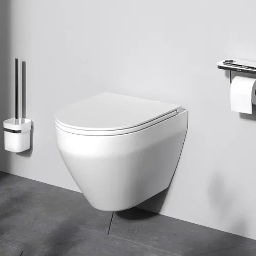 Унитаз подвесной безободковый с инсталляцией AM.PM Spirit 2.0  сиденьем микролифт, хром механ. клавишей, изображение 3