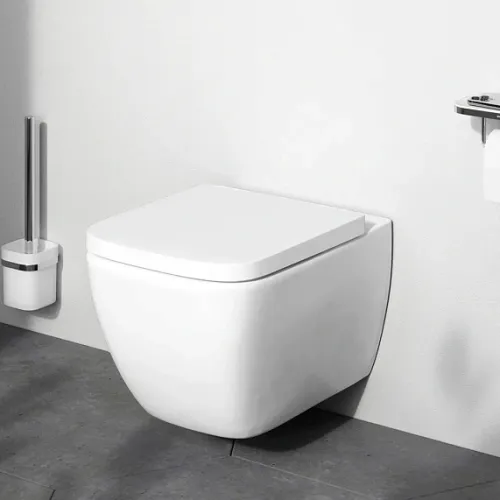 Унитаз подвесной безободковый с инсталляцией AM.PM Gem сиденьем микролифт, черной механ. клавишей, изображение 3