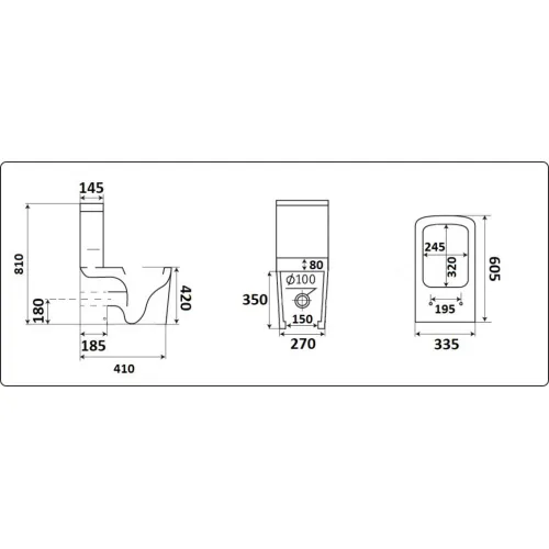 Унитаз напольный CeramaLux RIMLESS 2171MB, изображение 2