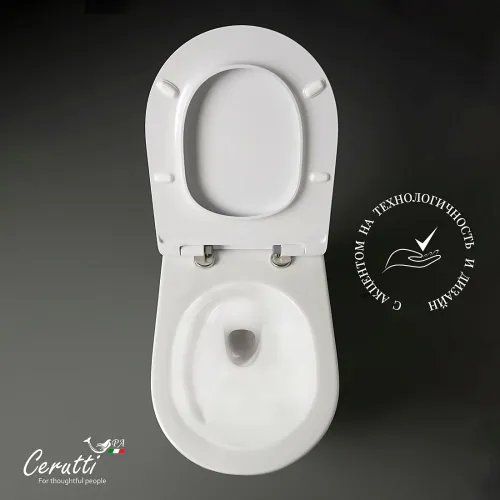 Унитаз  Ceruttispa CT9529  SELLA Aria Tornado подвесной безободковый со смывом торнадо, изображение 3