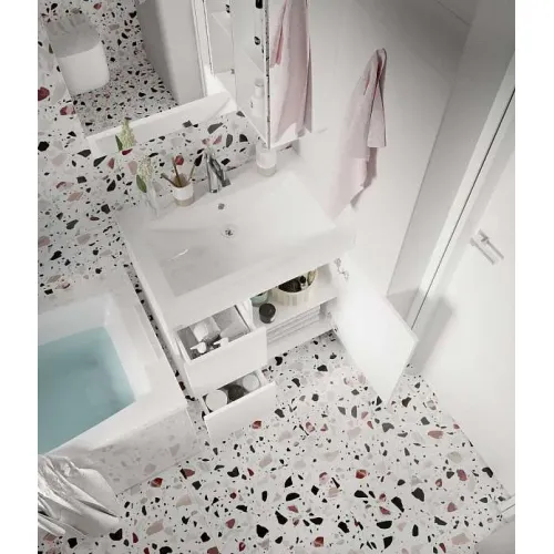 Тумба напольная без  раковины 1Marka Cube 75/100, Выбрать размер: 75, Выбрать цвет: Белый, изображение 6