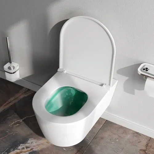 Унитаз подвесной безободковый с инсталляцией AM.PM Sense сиденьем микролифт, хром механ. клавишей, изображение 4