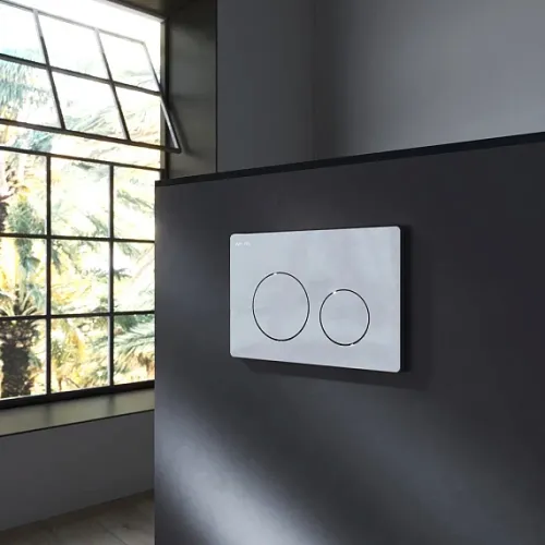 Унитаз подвесной безободковый с инсталляцией AM.PM Sense сиденьем микролифт, хром механ. клавишей, изображение 5