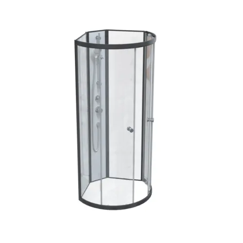 Душевое ограждение  Radomir Стронг , четверть круга , прозрачное , без поддона, Цвет стекла: прозрачное, Цвет профиля: Черный, Выбрать размер: 110х110