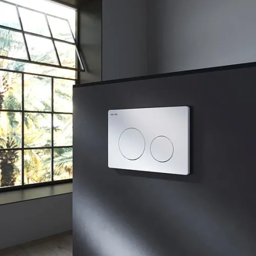 Унитаз подвесной безободковый с инсталляцией AM.PM Func  сиденьем микролифт, белой механ. клавишей, изображение 5