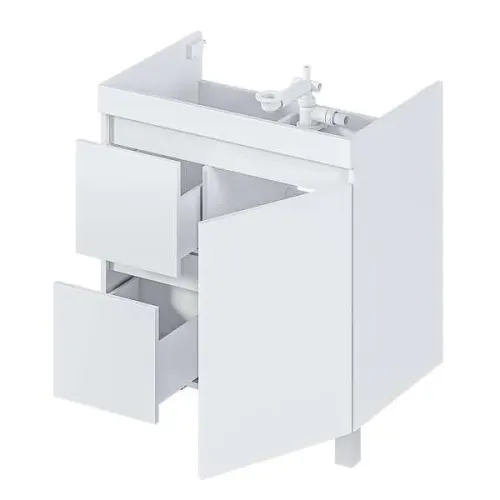 Тумба напольная без  раковины 1Marka Cube 75/100, Выбрать размер: 75, Выбрать цвет: Белый, изображение 3