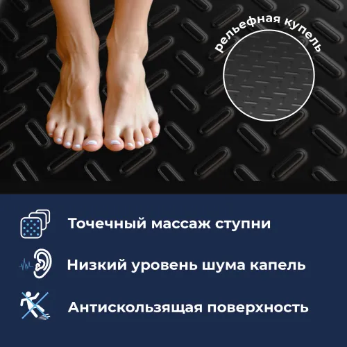 Душевой поддон квадратный керамический RGW CR B Черный  90х90, Выбрать цвет: Чёрный, Выбрать размер: 900x900, изображение 6