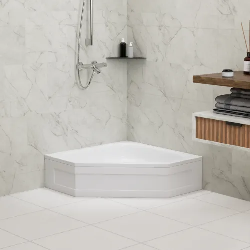 Душевой поддон трапеция RGW BT/CL-S, Выбрать цвет: Белый, Выбрать размер: 1000x1000, изображение 4