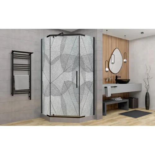 Душевой уголок AvaCan PB 90/100 MT, Цвет стекла: матовое с рисунком, Цвет профиля: Черный, Выбрать размер: 90х90, изображение 11