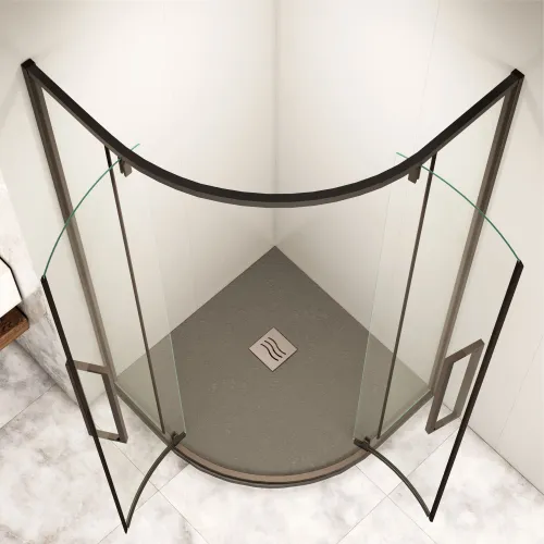 Душевой уголок RGW SV-53B прозрачное/черный, Цвет стекла: прозрачное, Цвет профиля: Черный, Выбрать размер: 800x800, изображение 4