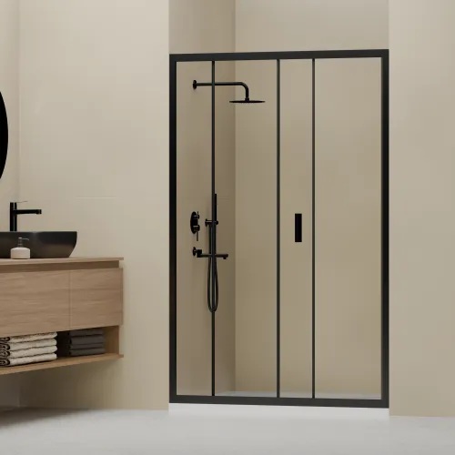 Душевая дверь RGW CL-14B, Цвет стекла: прозрачное, Цвет профиля (вариация): Черный, Выбрать размер: 100, изображение 3