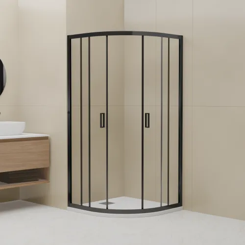 Душевой уголок RGW CL-54B, Цвет стекла: прозрачное, Цвет профиля (вариация): Черный, Выбрать размер: 900x900, изображение 2