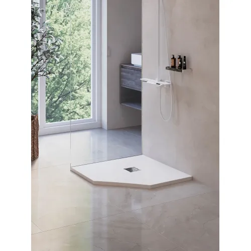 Душевой поддон трапеция RGW ST/T-W Белый, Выбрать цвет: Белый, Выбрать размер: 900x900, изображение 15