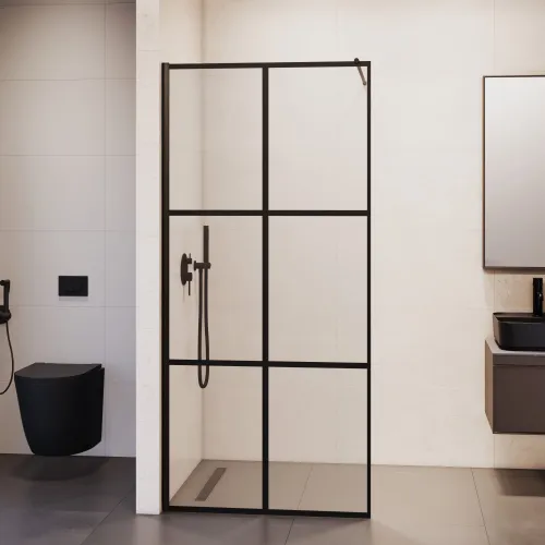 Душевая перегородка RGW WA-011B, Цвет стекла: прозрачное, Цвет профиля (вариация): Черный, Выбрать размер: 90, изображение 6