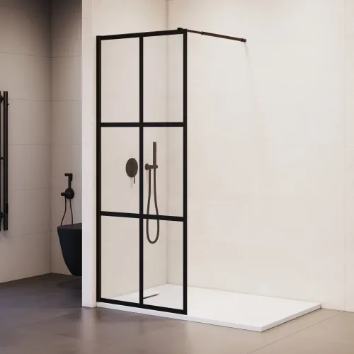 Перегородка для душа RGW WA-111B, Цвет стекла: прозрачное, Цвет профиля (вариация): Черный, Выбрать размер: 80, изображение 8