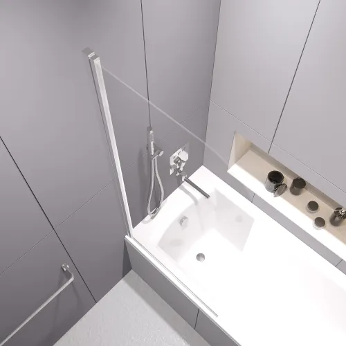 Шторка на ванну RGW SC-109, Цвет стекла: прозрачное, Цвет профиля (вариация): Хром, Выбрать размер: 70, изображение 14