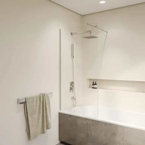 Шторка на ванну RGW SC-050, Цвет стекла: прозрачное, Цвет профиля: Хром, Выбрать размер: 80, изображение 8