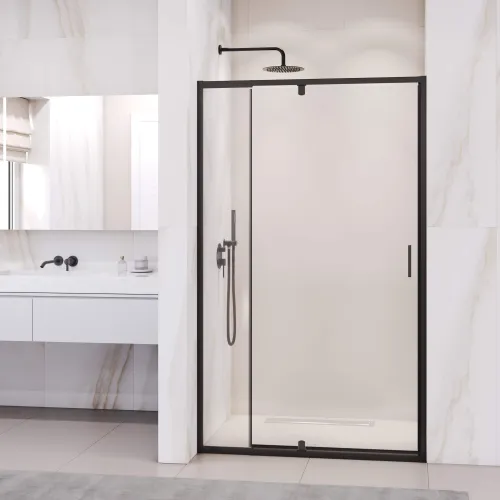 Душевая дверь RGW PA-008B, Цвет стекла: прозрачное, Цвет профиля (вариация): Черный, Выбрать размер: 100, изображение 4
