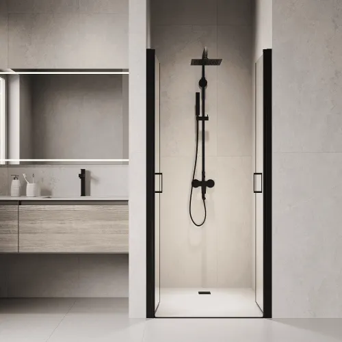 Душевая дверь RGW PA-104B, Цвет стекла: прозрачное, Цвет профиля (вариация): Черный, Выбрать размер: 70, изображение 7