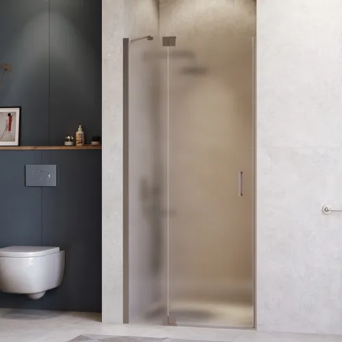 Душевая дверь RGW HO-014Gr, Цвет стекла: матовое-сатинат, Цвет профиля (вариация): Серый, Выбрать размер: 140, изображение 2