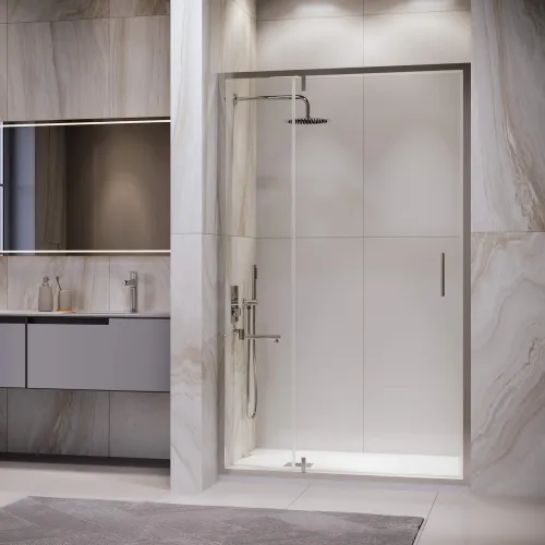 Душевая дверь RGW LE-103, Цвет стекла: прозрачное, Цвет профиля: Хром, Выбрать размер: 120, изображение 5