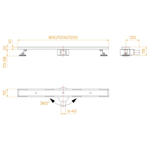 Душевой трап RGW SDR-08B черный, Выбрать размер: 80, изображение 8