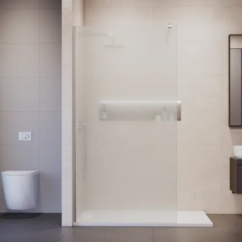 Душевая перегородка RGW WA-02-1 рифленое стекло, Цвет стекла: рифленое, Цвет профиля (вариация): Хром, Выбрать размер: 90, изображение 2