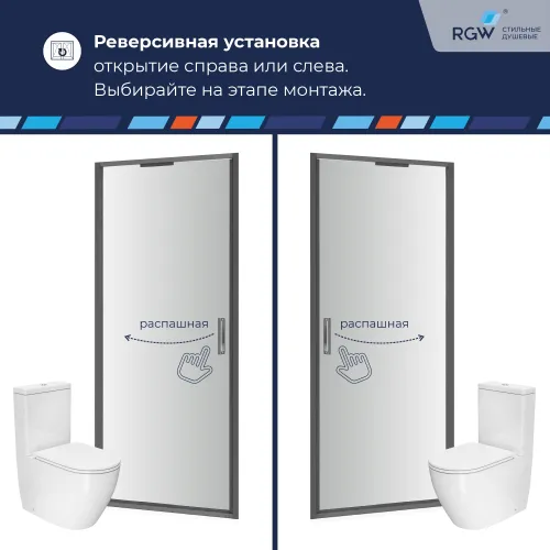 Душевая дверь RGW SV-05-Gr Серый/Ribbed, Цвет стекла: ребристое, Цвет профиля (вариация): Серый, Выбрать размер: 100, изображение 10