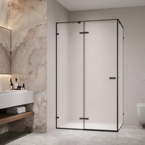 Душевой уголок RGW SV-040B матовое/черный, Цвет стекла: матовое, Цвет профиля: Черный, Выбрать размер: 1200x1000, изображение 4