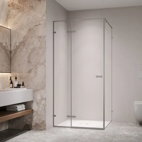 Душевой уголок RGW SV-030Gg прозрачное/серый, Цвет стекла: прозрачное, Цвет профиля: Серый, Выбрать размер: 1000x1000, изображение 3
