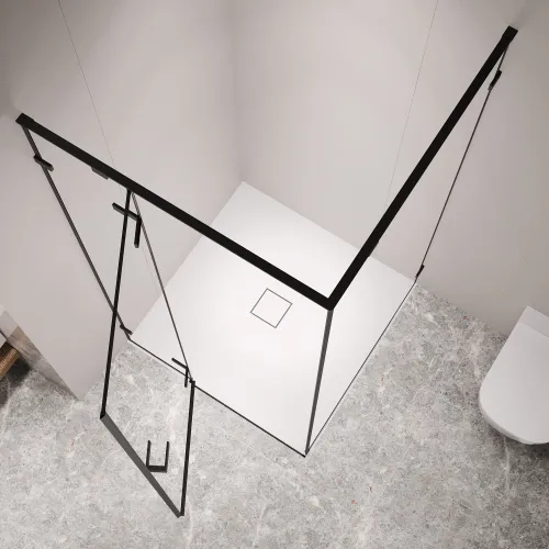 Душевой уголок RGW SV-030B прозрачное/черный, Цвет стекла: прозрачное, Цвет профиля: Черный, Выбрать размер: 1000x1000, изображение 3