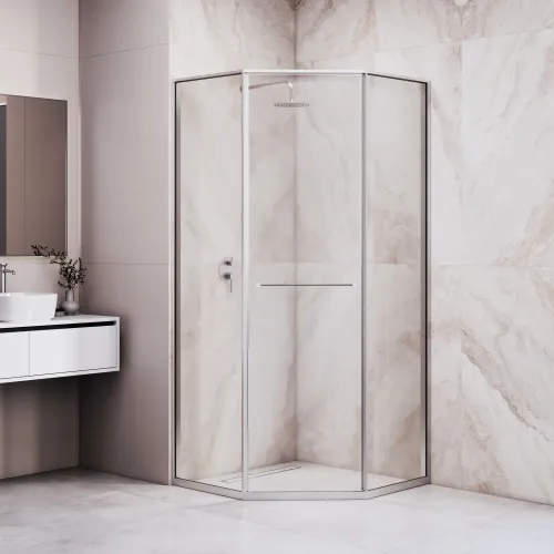 Душевой уголок RGW SV-82 "L/R" прозрачное/хром, Цвет стекла: прозрачное, Цвет профиля: Хром, Выбрать размер: 1000x1000, Ориентация: левый сдвиг, изображение 3
