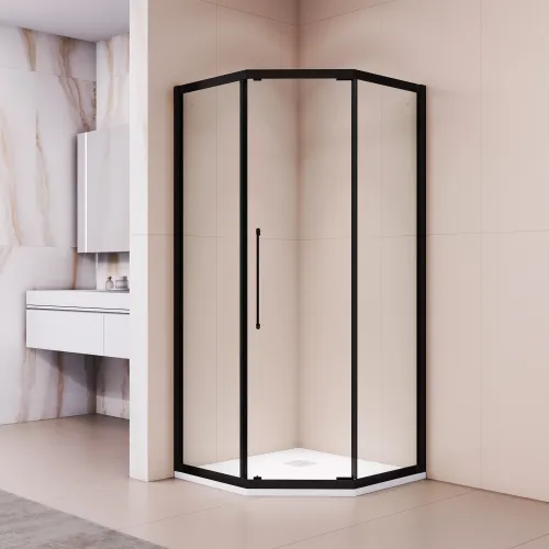 Душевой уголок RGW PA-86B, Цвет стекла: прозрачное, Цвет профиля (вариация): Черный, Выбрать размер: 900x900, изображение 6