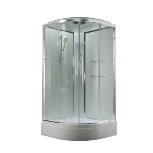 Душевая кабина AvaCan EM3080/3090/3010  прозрачное стекло , средний поддон, Цвет стекла: прозрачное, Цвет профиля: Хром, Выбрать размер: 80х80, Внешний вид: без гидромассажа, Наличие крыши: есть, изображение 3