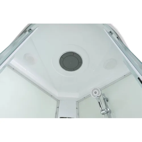 Душевая кабина AvaCan EM3080/3090/3010  прозрачное стекло , средний поддон, Цвет стекла: прозрачное, Цвет профиля: Хром, Выбрать размер: 80х80, Внешний вид: без гидромассажа, Наличие крыши: есть, изображение 11